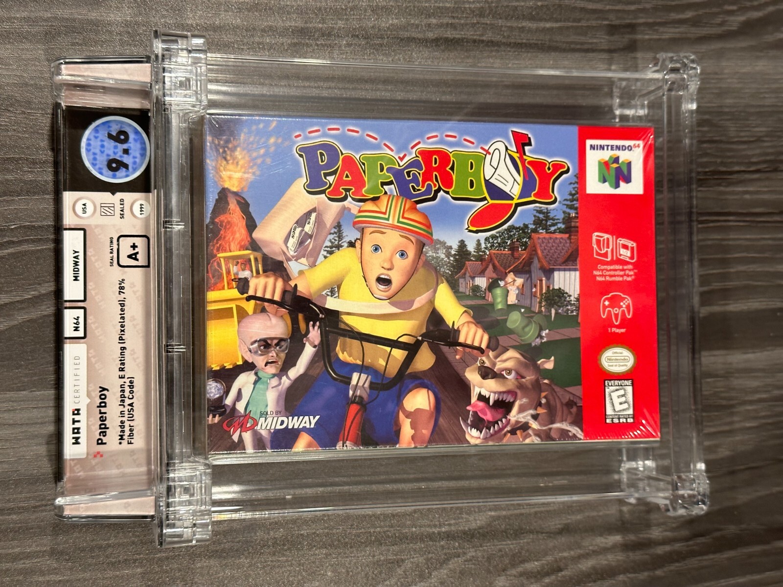 Paperboy N64 Nintendo 64, New Sealed GRADED WATA 9.6 A+