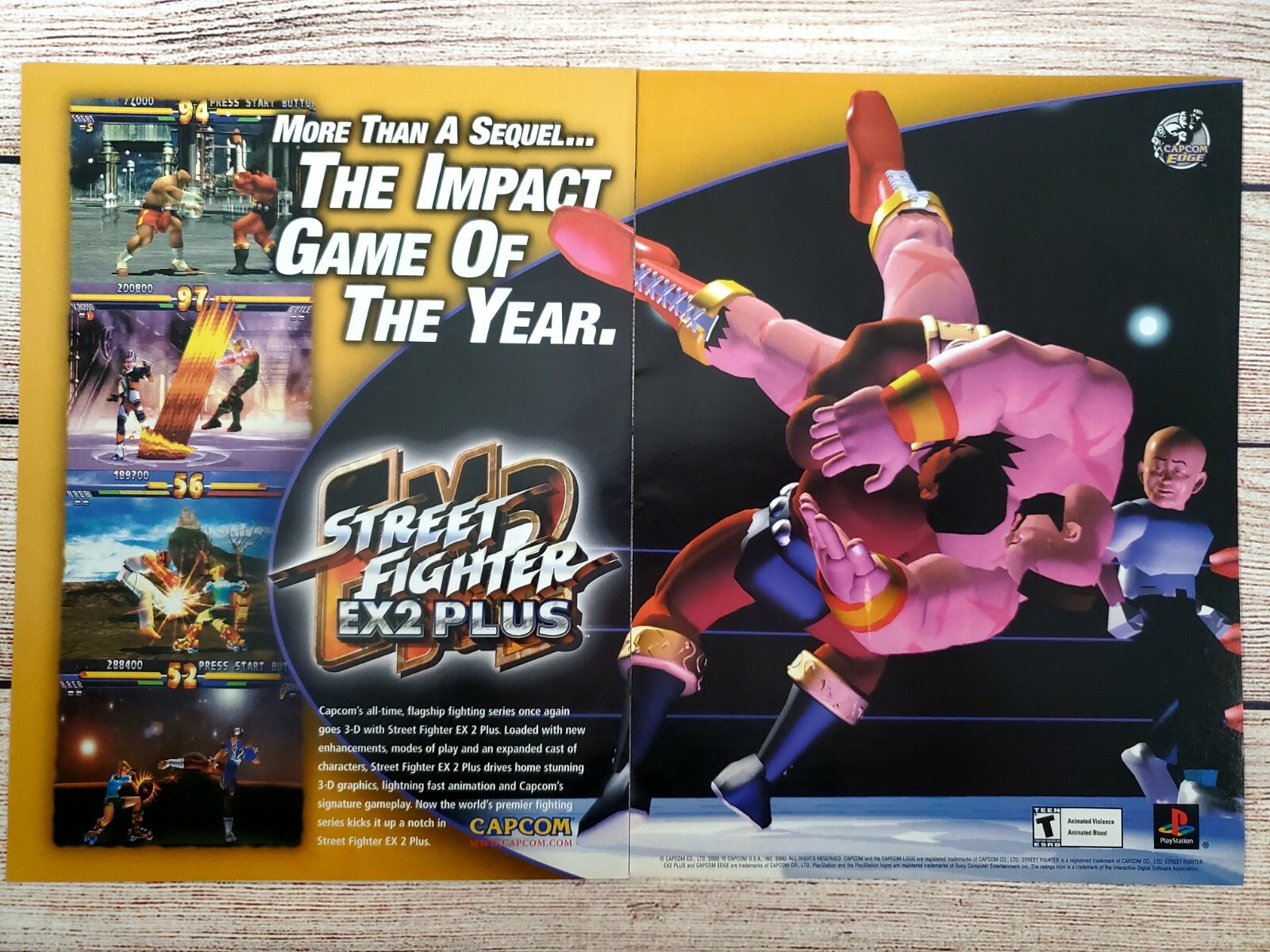 Street Fighter EX2 Plus Playstation 1 PS1 2000 Vintage Promo Ad