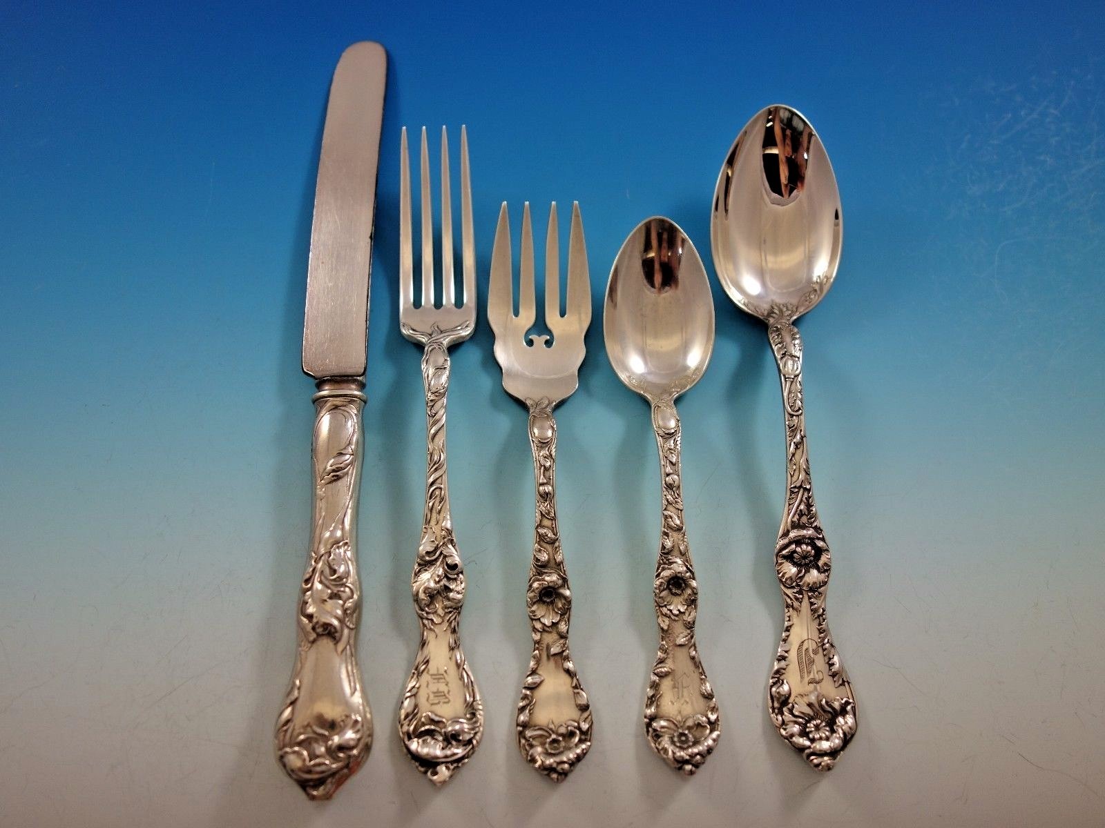 Les Cinq Fleurs by Reed and Barton Sterling Silver Flatware Set
