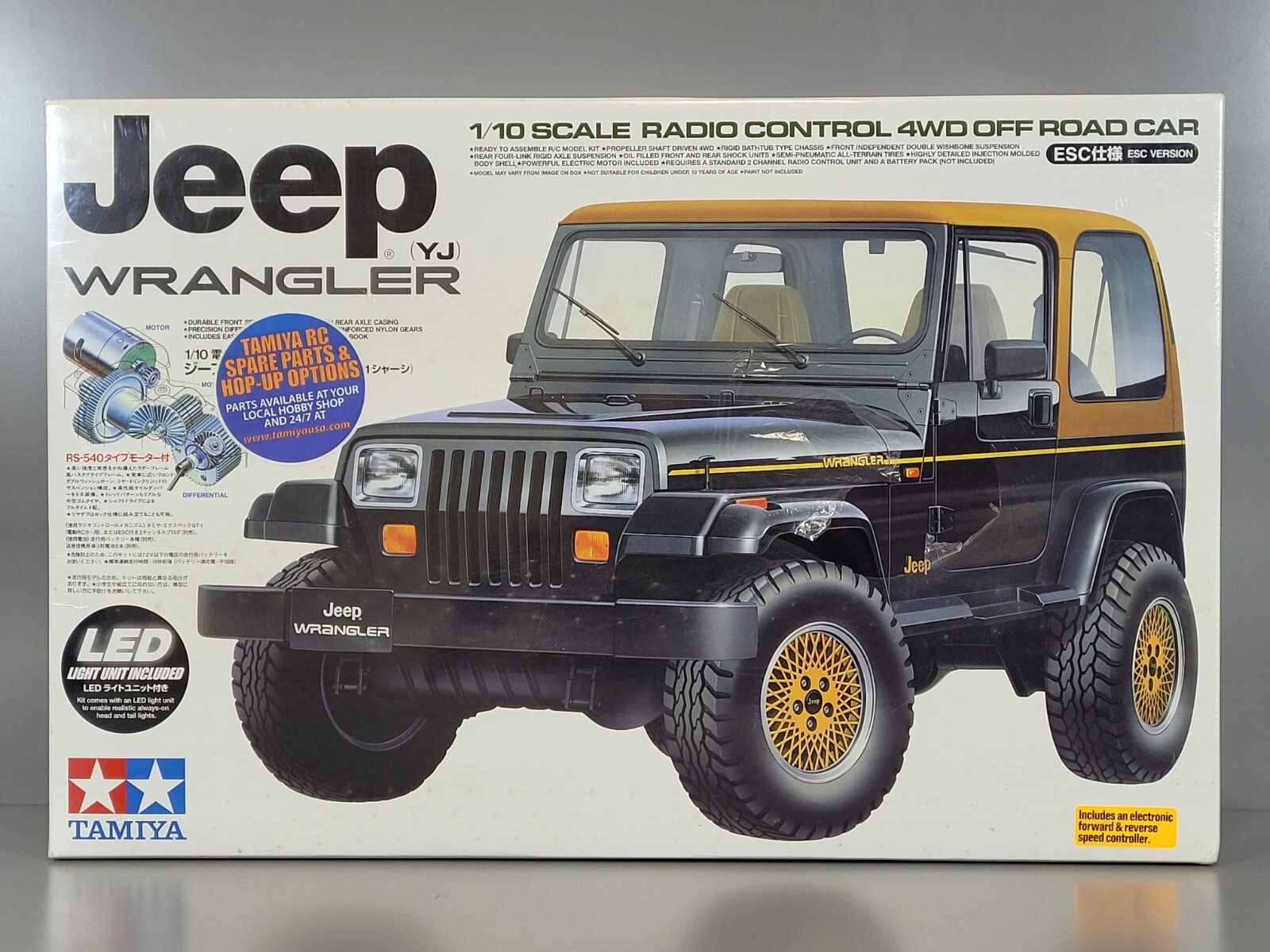 New Tamiya R/C 1/10 Jeep Wrangler 4WD CC01 Chassis with LED light