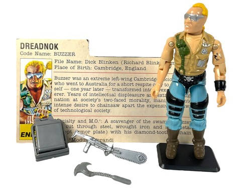 GI Joe 1985 Buzzer Dreadnok Vintage V1 100% Complete With File