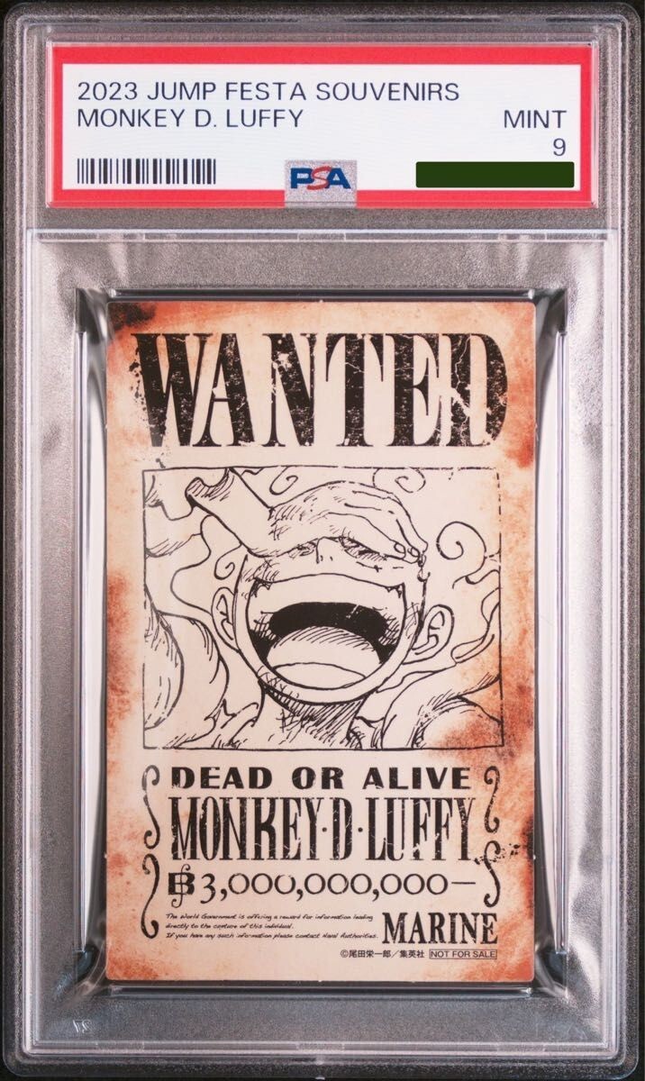 One Piece PSA9 Jump Festa Monkey D. Luffy Nika WANTED Poster Card