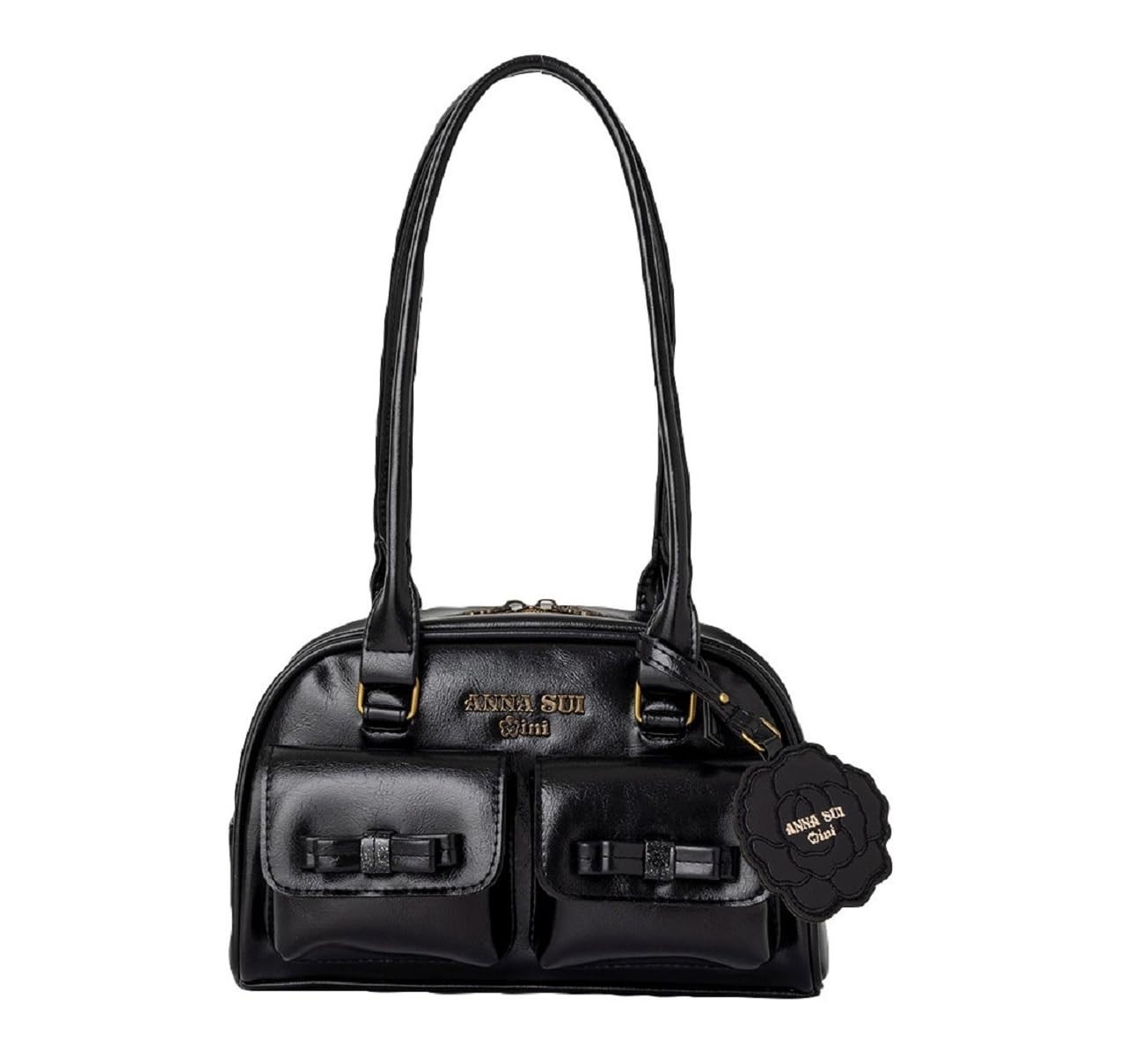 ANNA SUI mini long-handle Boston Bag BOOK ROSE ver. BLACK Japan