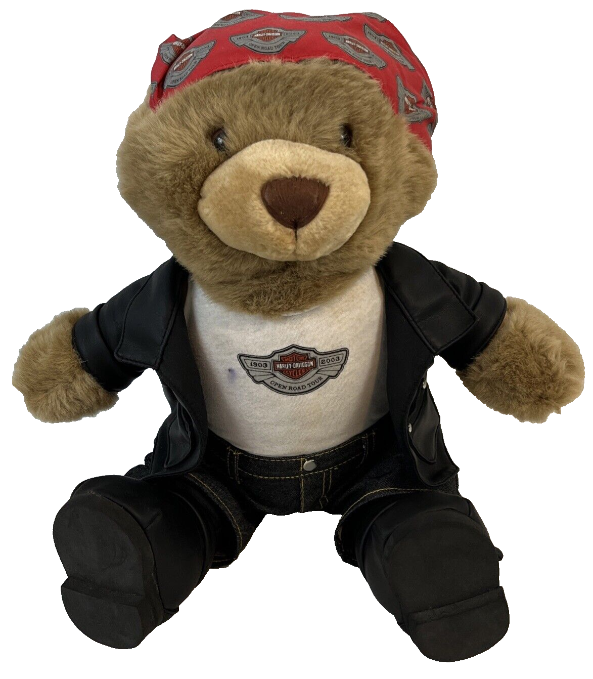Vintage Harley Davidson Motorcycle Teddy Bear Plush Stuffed Animal