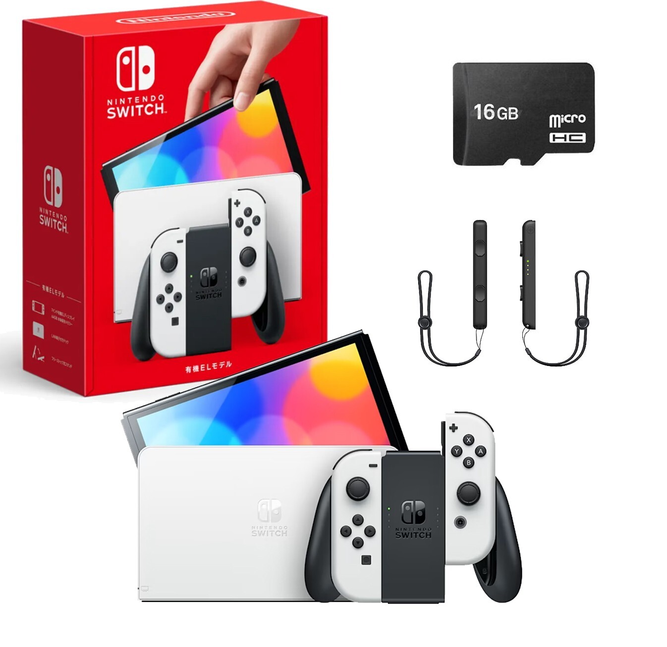 Nintendo Switch OLED White Console 64GB + FREE 16GB MicroSD FAST