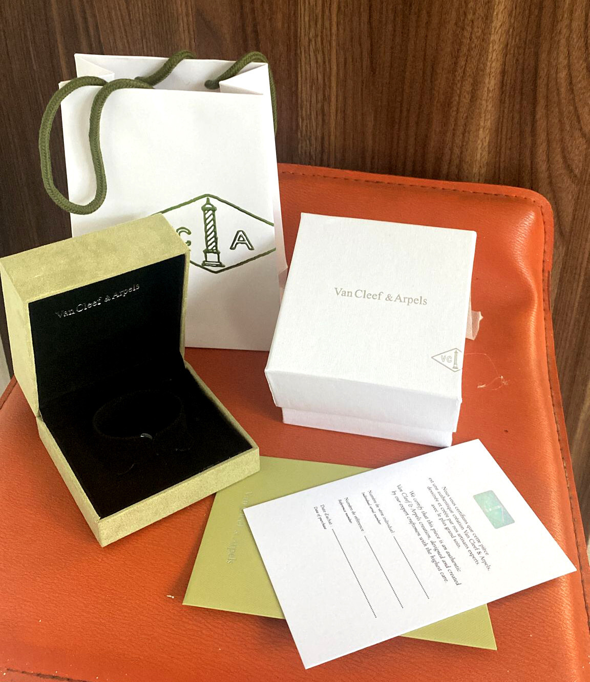 Van Cleef Bracelet Valvet Box, Bag With Card (Full Set) NEW | eBay