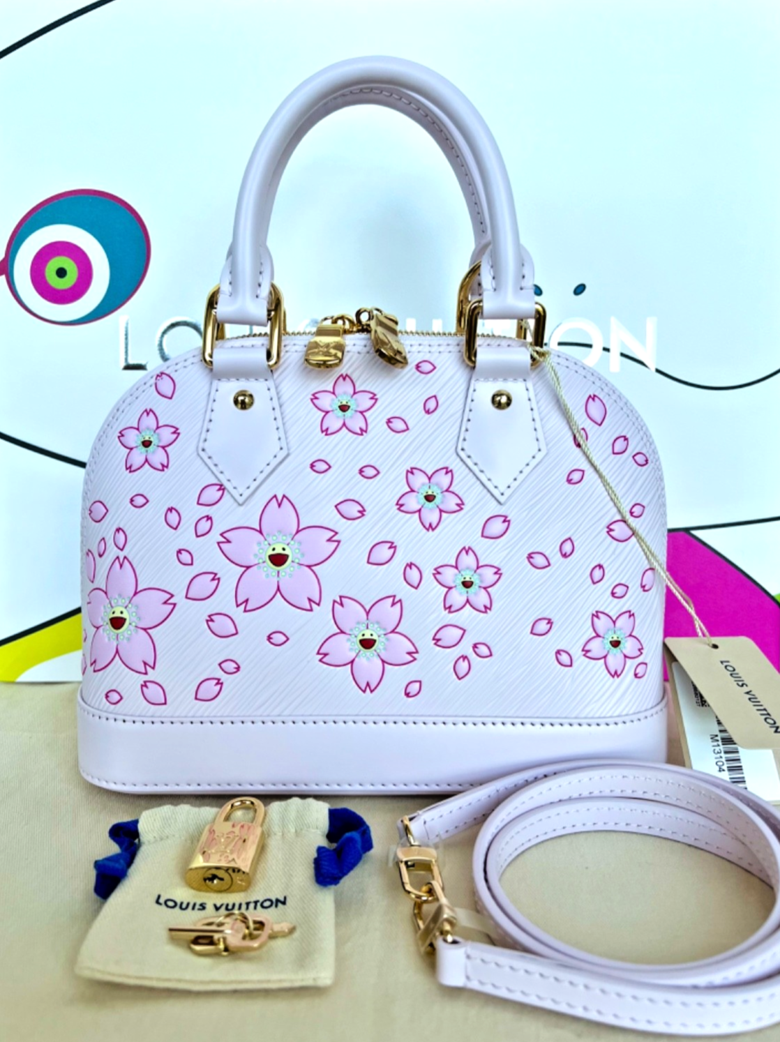 Louis Vuitton x Takashi Murakami Alma BB Bag M13104 Pink Cherry