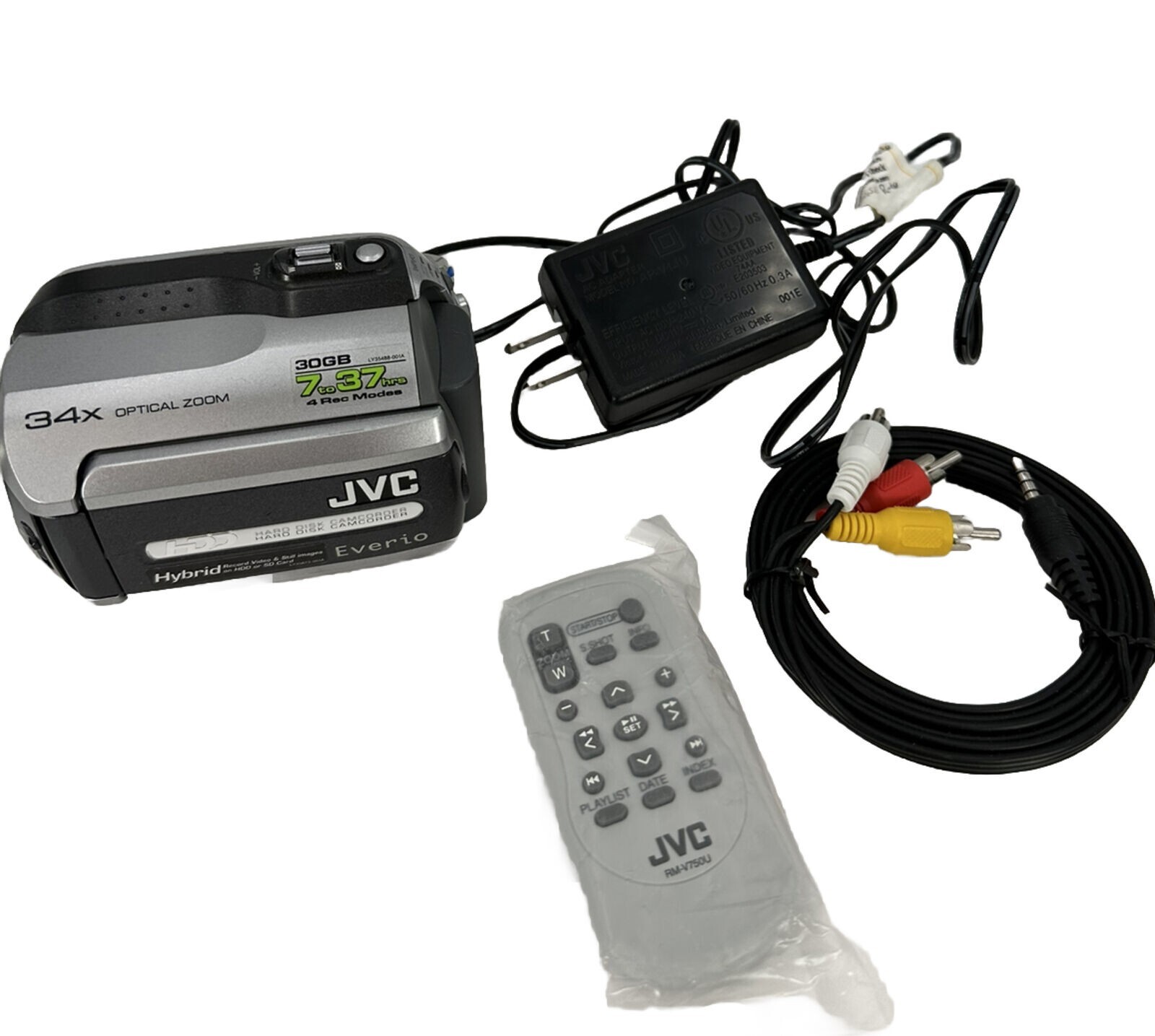 JVC Everio 30GB Dual Memory Camcorder GZ-MG130U Bundle 34x Optical
