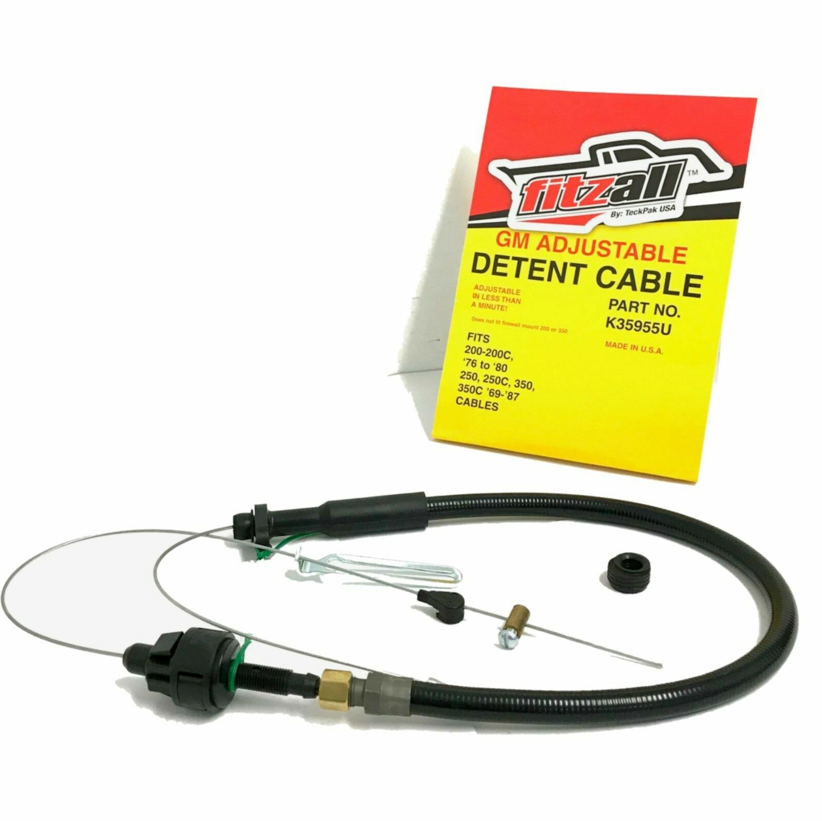 Fitzall TH350 350C Transmission Detent Kickdown Cable Braided