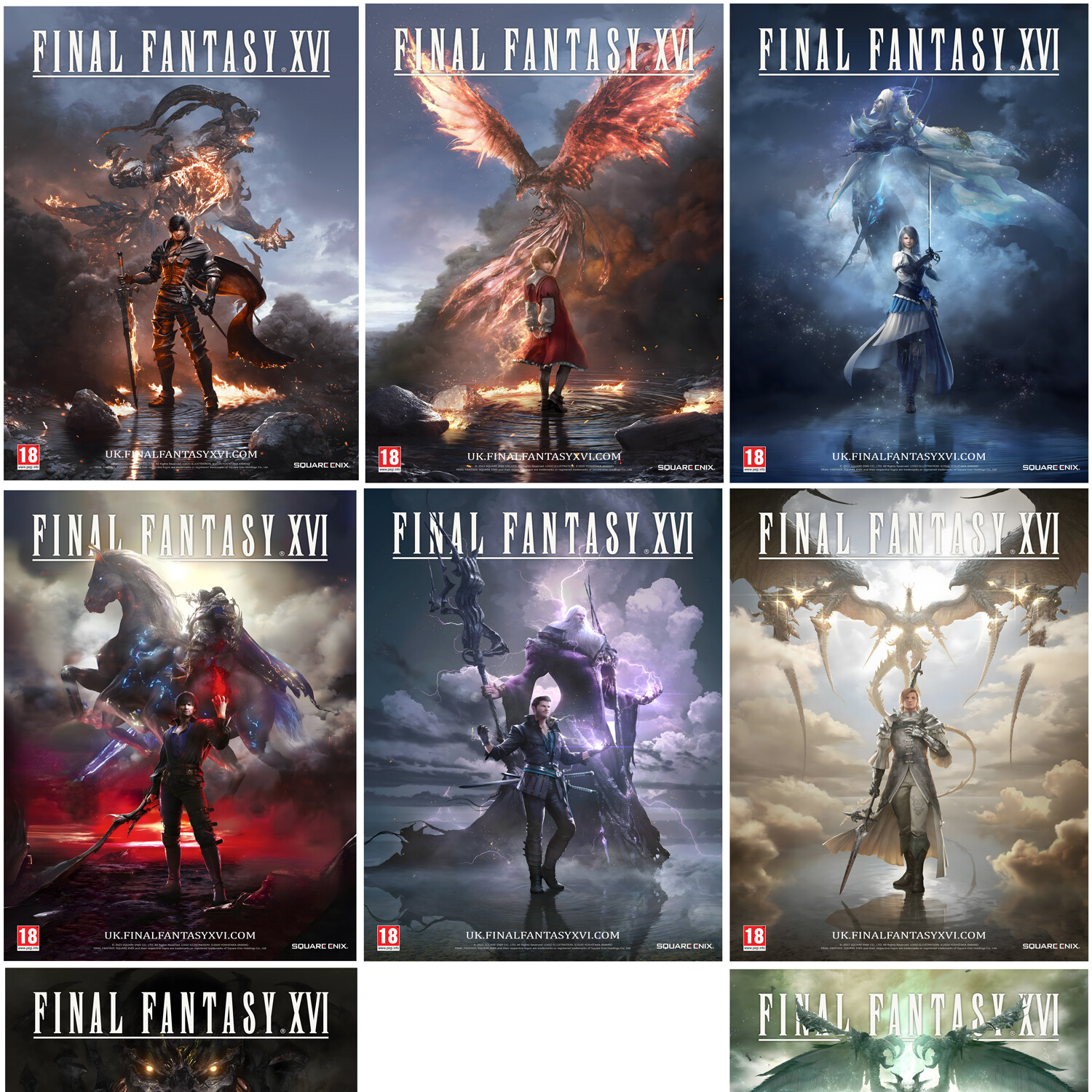 Final Fantasy XVI 16 Game Dominants Characters Poster Art Print