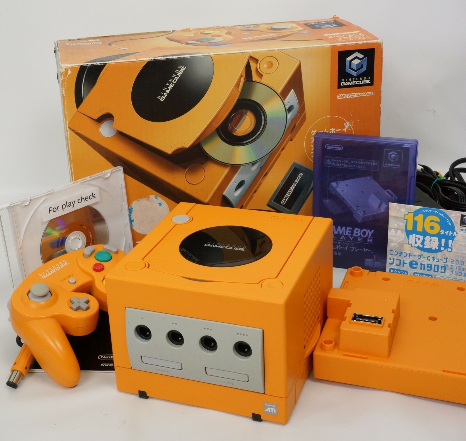Nintendo Gamecube Orange Console Enjoy DOL-001 JP For Japan Game
