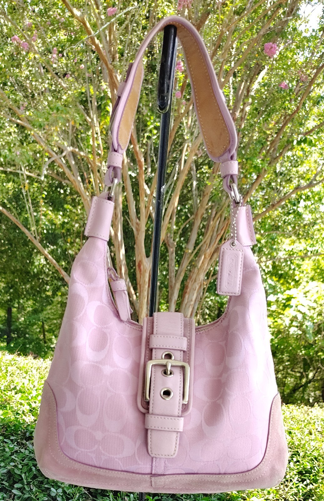 Coach SMALL Vintage 6823 Soho Y2K Pink Signature C Canvas Flap