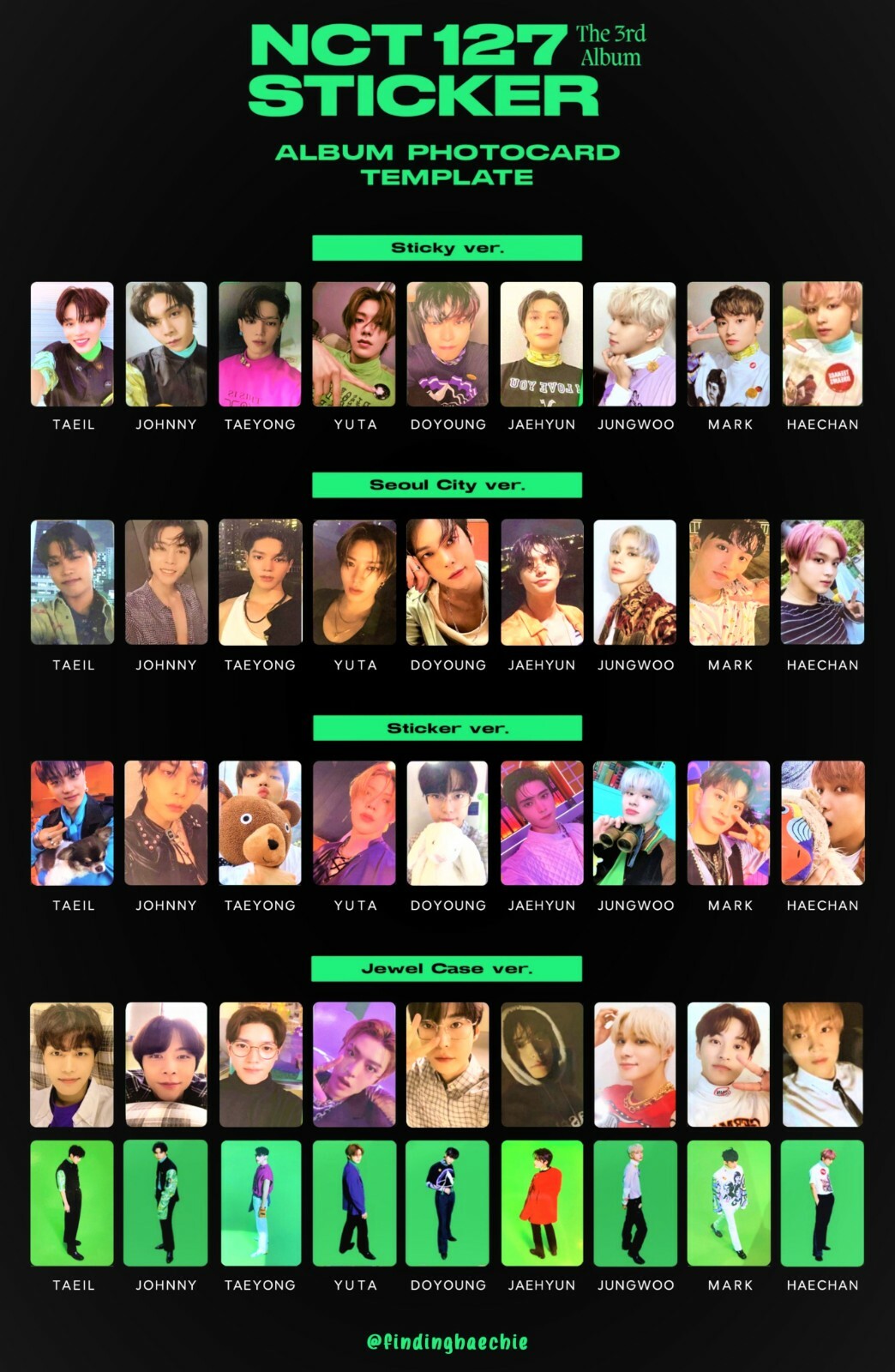 NCT 127 NCT127 3rd ALBUM Sticker photo card sticky seoul city