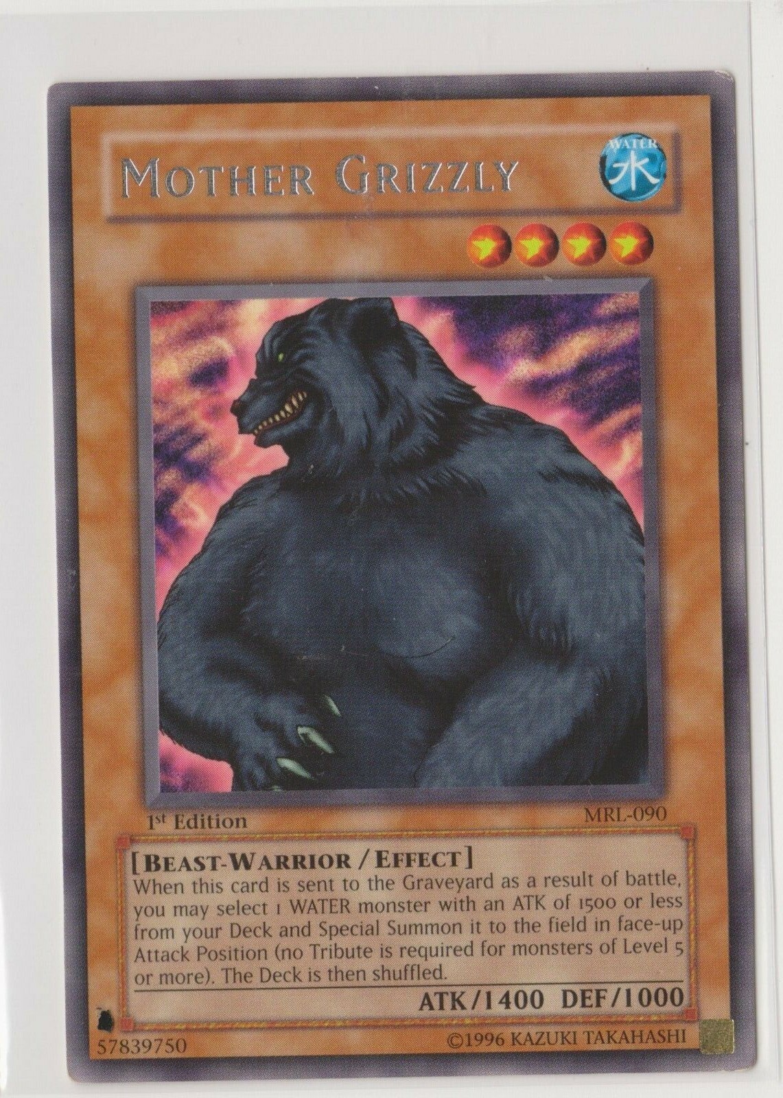 Yugioh 1st Edition Mother Grizzly Rare MRL-090 Pack Fresh Never