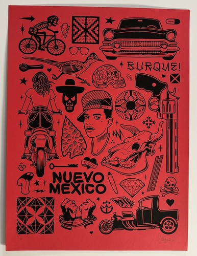 Mike Giant “Nuevo Mexico” (Red) Limited Edition Print - Tattoo