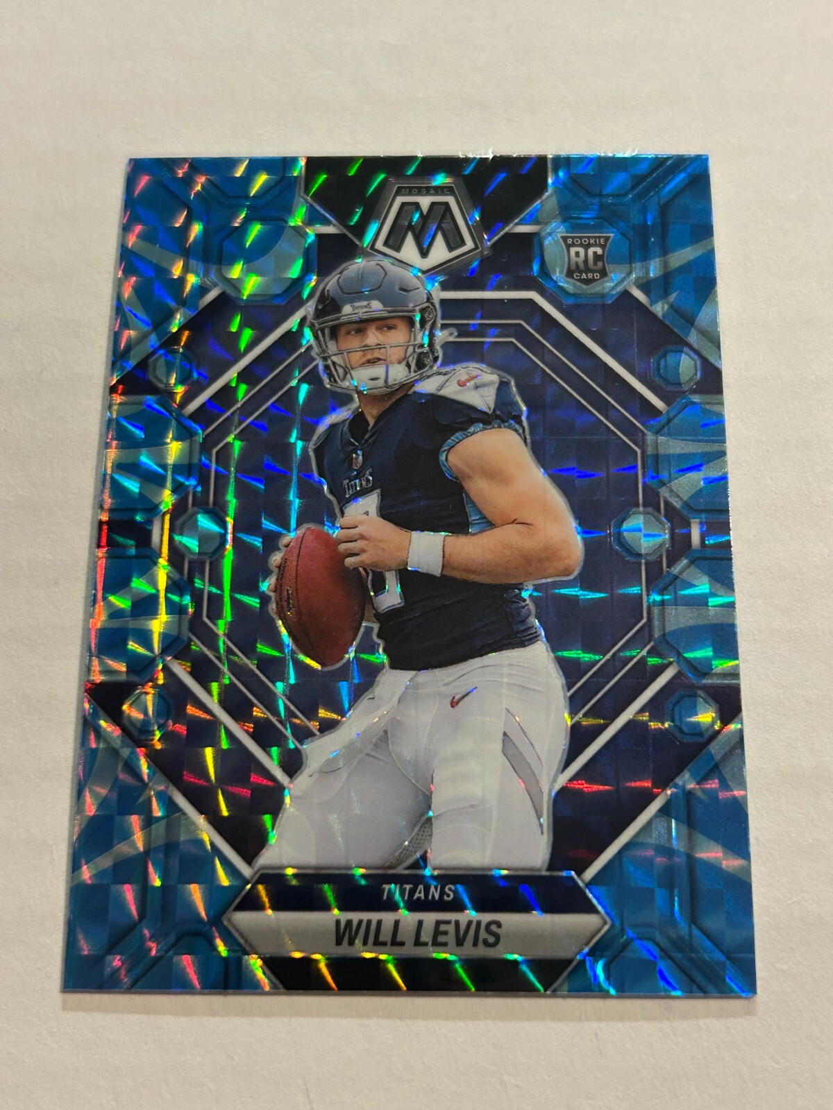 2023 PANINI MOSAIC WILL LEVIS #377 BLUE REACTIVE PRIZM ROOKIE