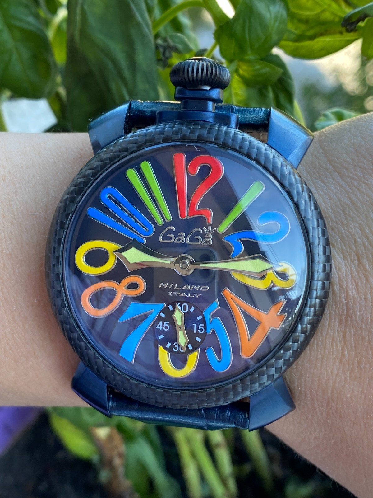 GaGa Milano Watch Multicolor Manual Carbon Fibre Mens 48mm Made