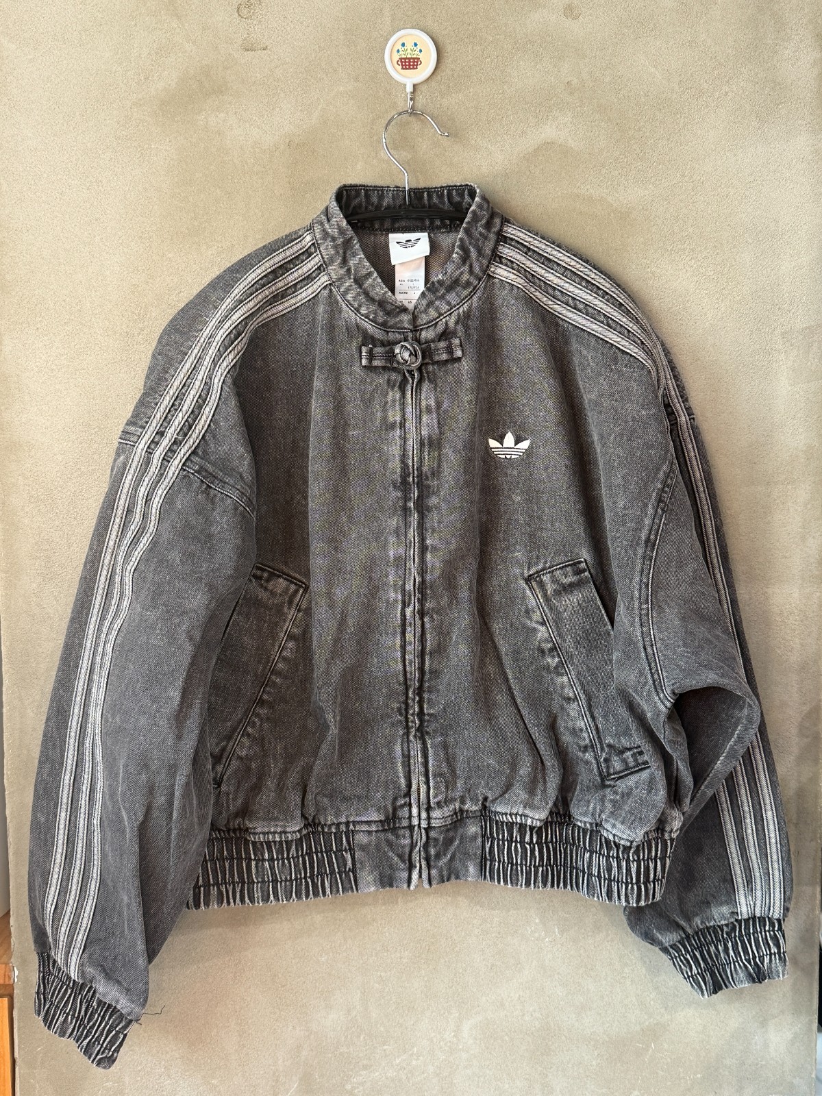 adidas Denim China Collar Track Top Women's Lifestyle Jacket