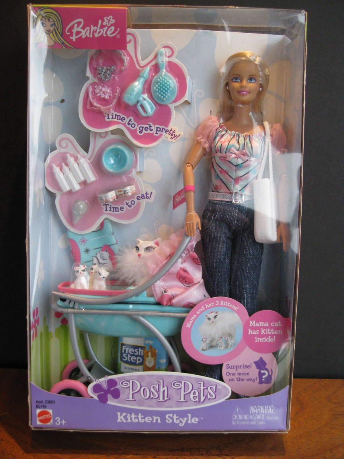 2003 Barbie Posh Pets Kitten Style Doll Set Mattel B5748 nib | eBay