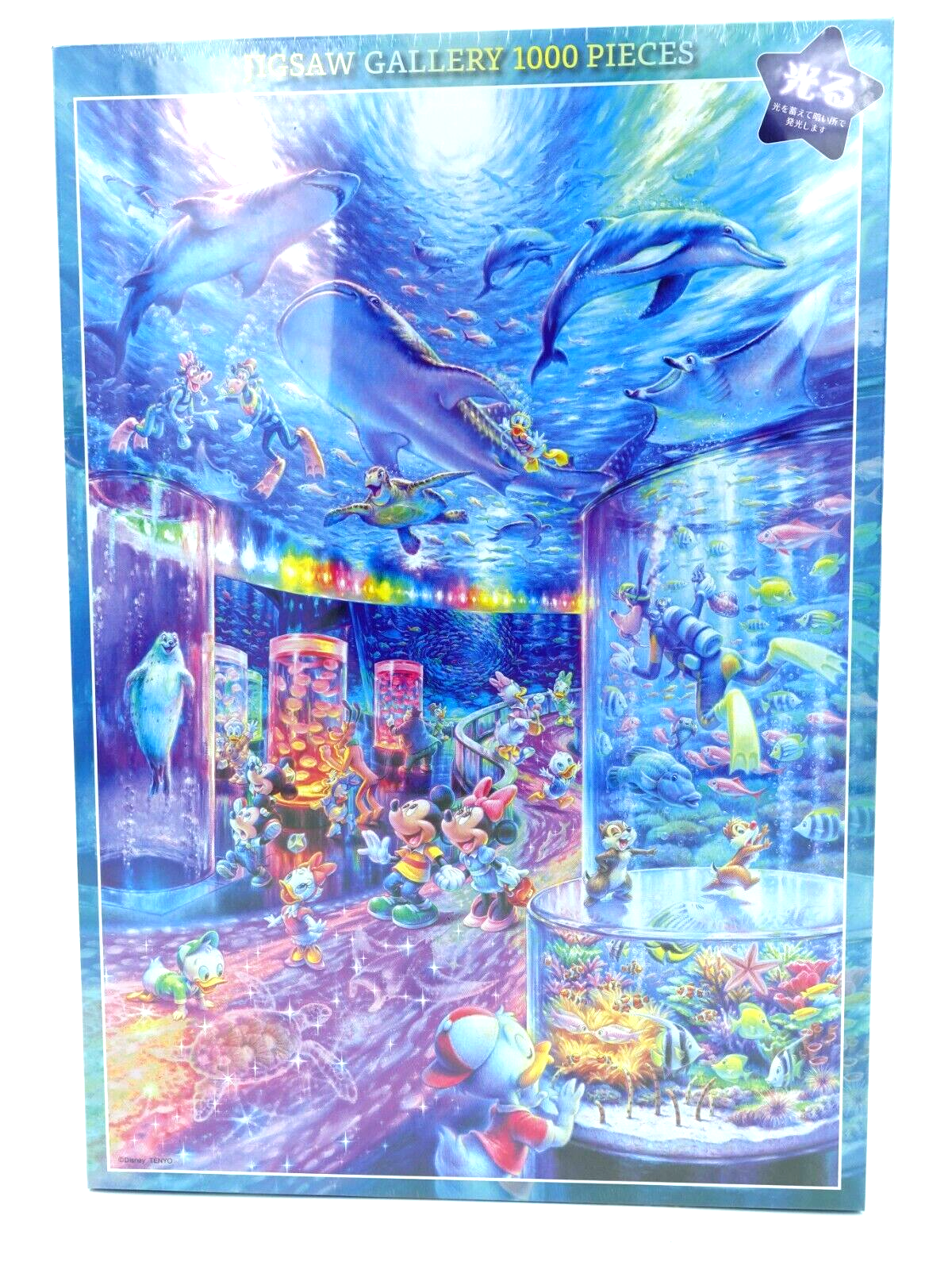 Tenyo 1000 Piece Jigsaw Puzzle Disney Night Aquarium Glowing