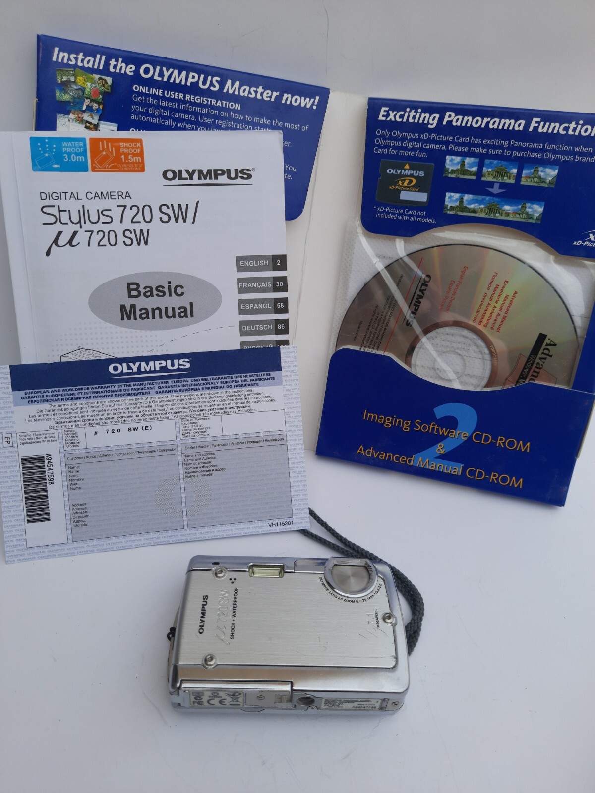 OLYMPUS U720SW Digital Camera,shock+waterproof metal body 7,1 MP