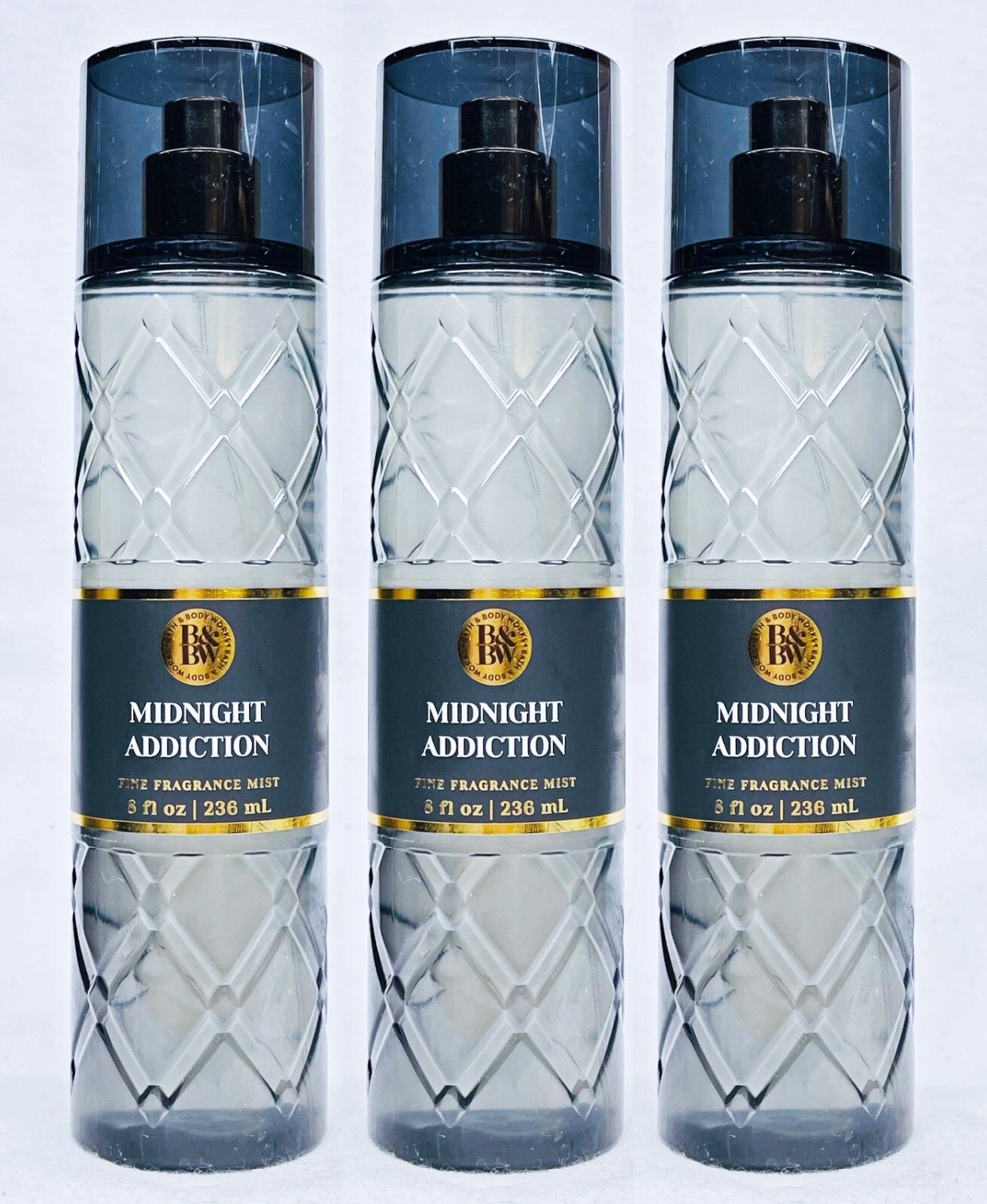 3 Bath & Body Works MIDNIGHT ADDICTION Fragrance Mist Body Spray 8
