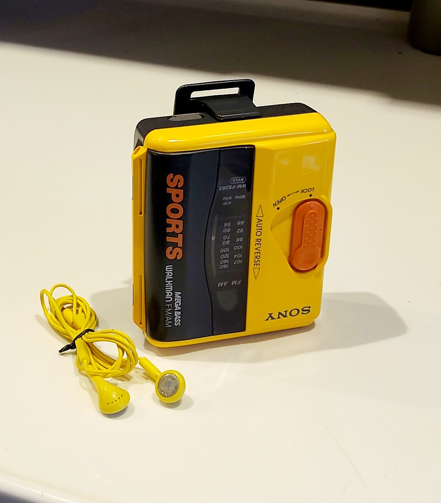 Sony yellow Sports Walkman WM-FS393 Radio Cassette player Working