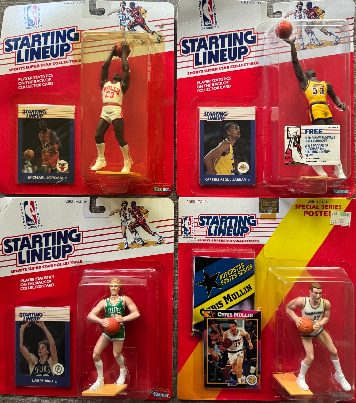 You Pick 1988, 1991-1993, 1995 -1997 Starting Lineup NBA Action