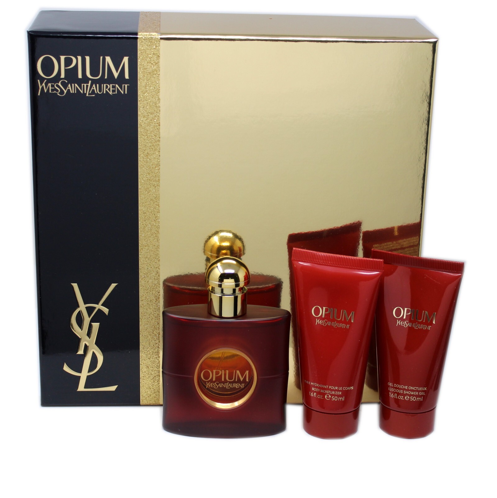 YVES SAINT LAURENT OPIUM 3 PIECE GIFT SET FOR WOMEN EAU DE