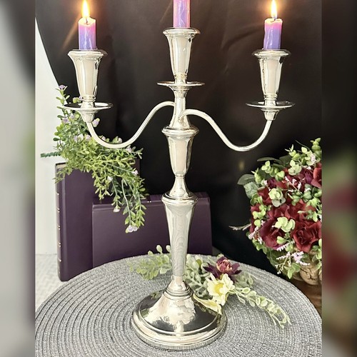 Sterling Silver Candelabra Reed & Barton Vintage Candle Stick Reed