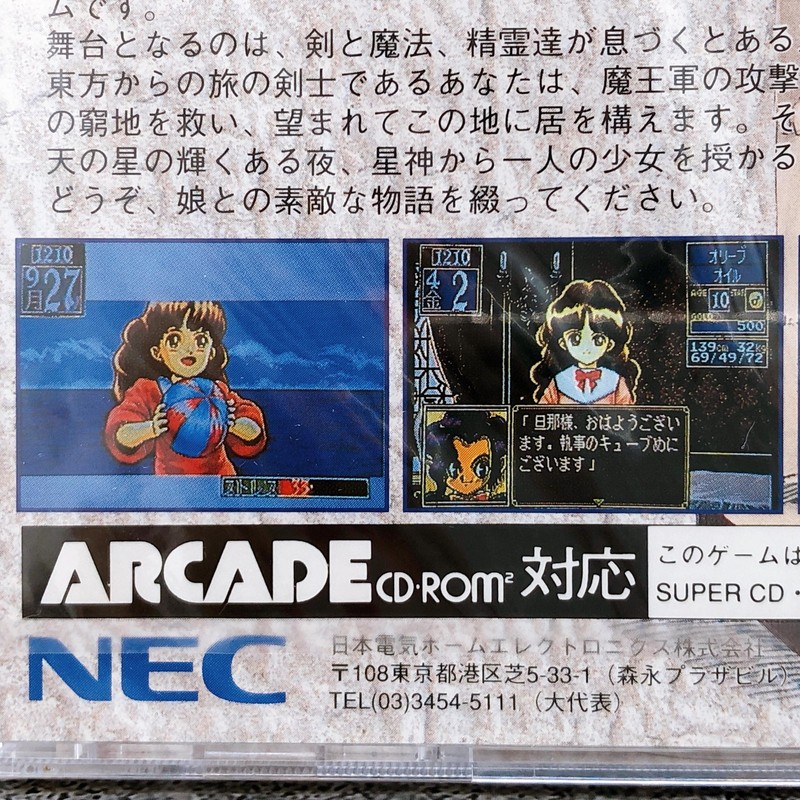 PC Engine Princess Maker 2 SUPER CD ROM SCD Retro NEC Game Japan