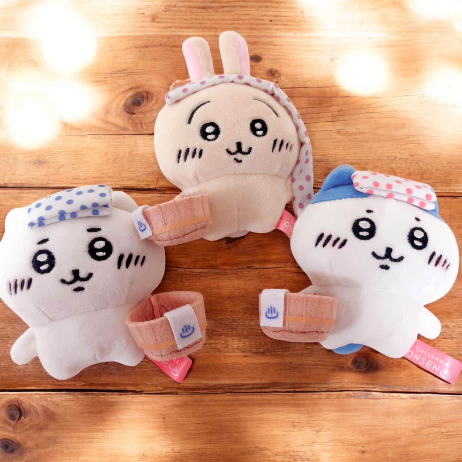 Chiikawa SET 3 Onsen hot spring Mascot Plush Key Chain Japan