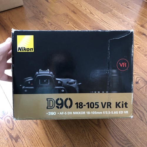 Nikon D90 Kit 18-105mm f/3.5-5.6G ED VR Lens Original Box | eBay