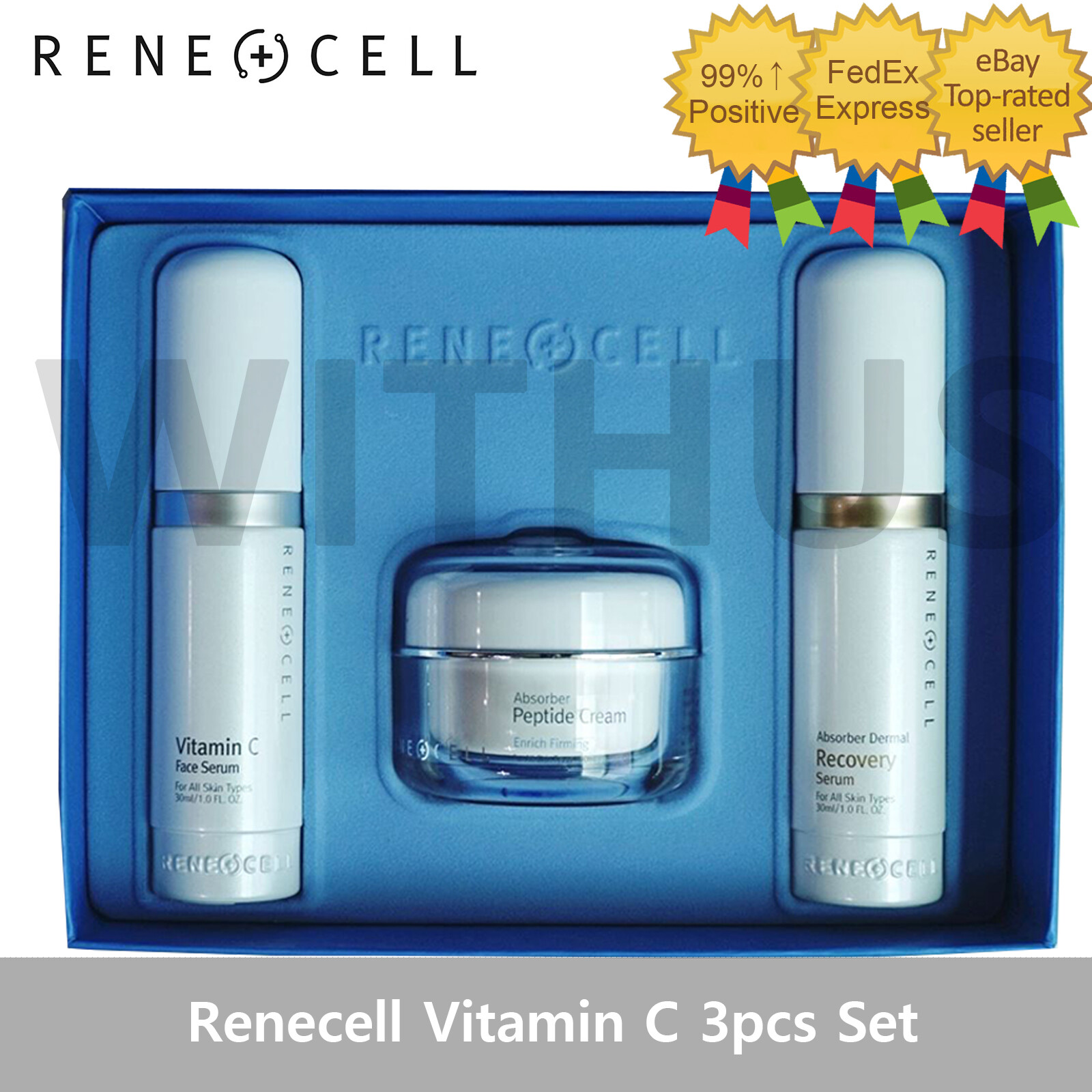 Renecell Vitamin C 3pcs Set Face Serum Recovery Peptide Cream Anti