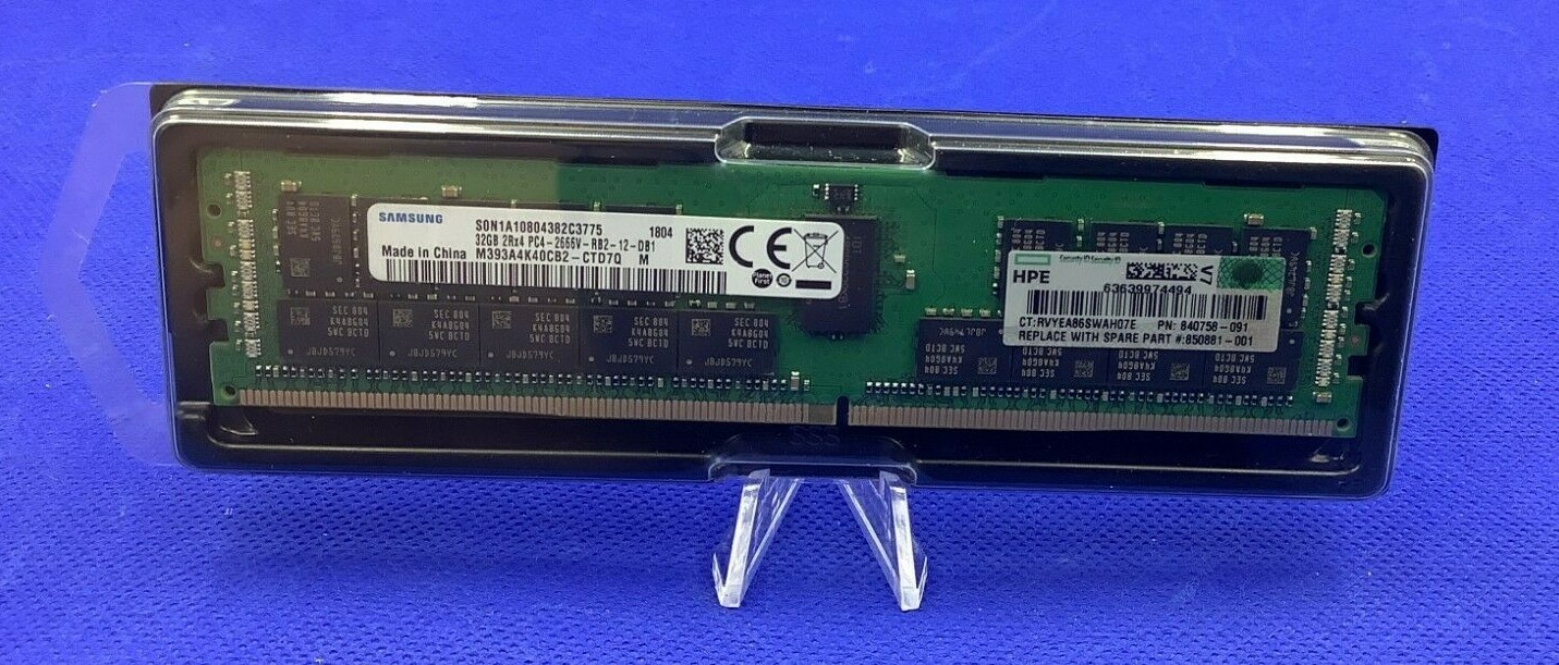 840758-091 HPE 32GB 2RX4 PC4-2666V DDR4 MEMORY 850881-001 815100