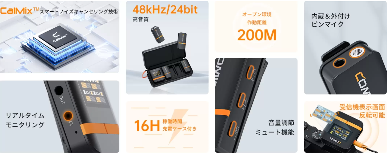 無線マイク4波を1台の受信機で使用可能！comica Vimo Q ワイヤレス