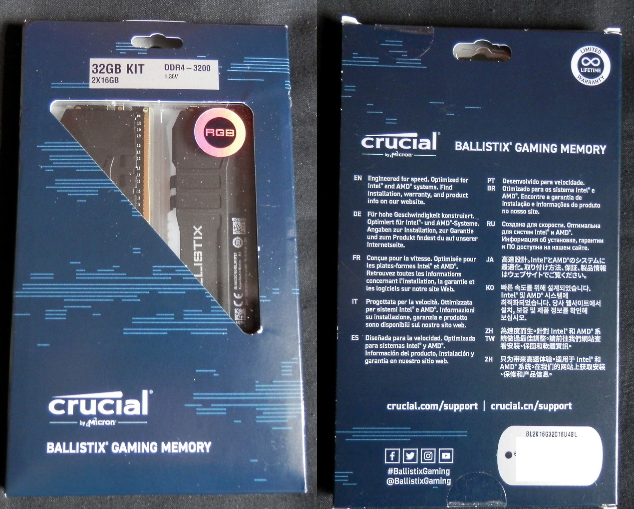 Review] 32GB (2x16GB) Crucial Ballistix RGB DDR4 3200MHz