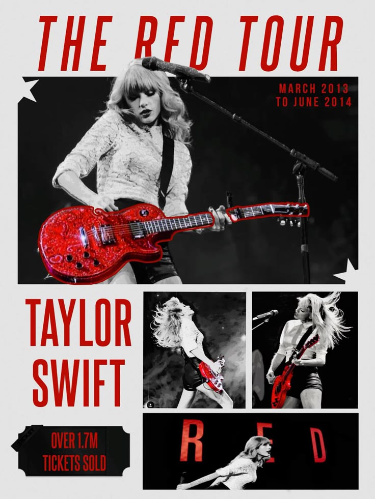 🎸🧣 The Red Tour Taylor Swift Poster 2013