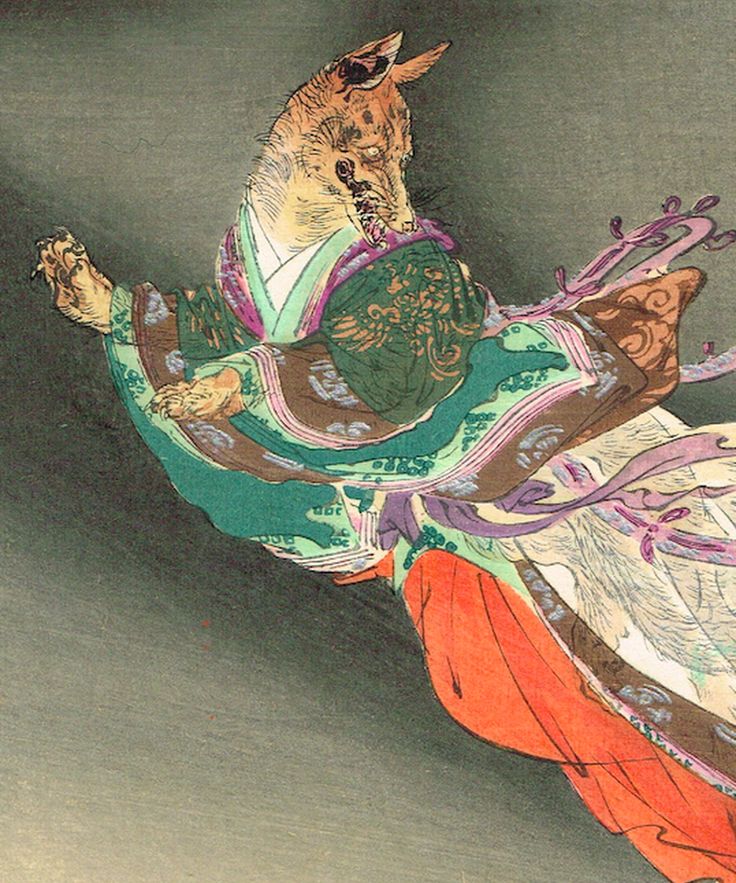 Nine-tailed Fox by Ogata Gekko | Japanese Ukiyo-e