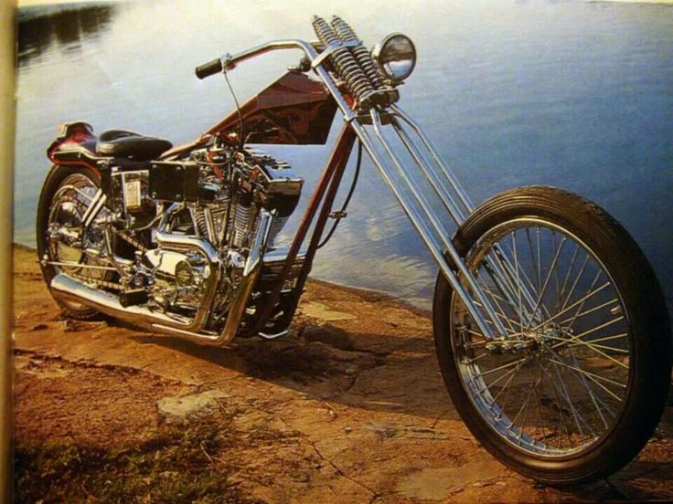 Motorcycle - Custom Chopper With Raked Front End & Coffin Prism Tank