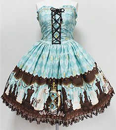 Angelic Pretty Chess Chocolate Bustier JSK in Mint