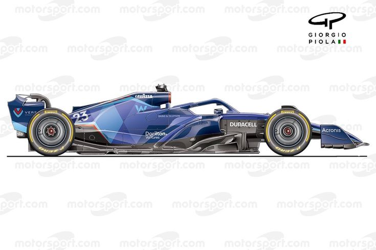 Williams Racing Car Side View Drawing