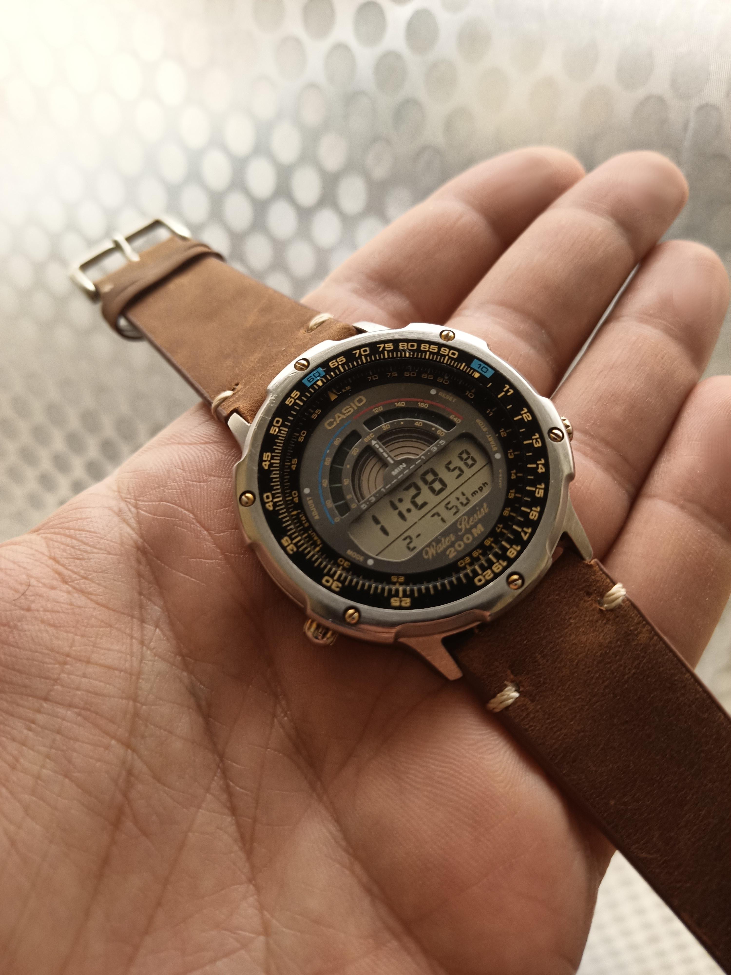 CASIO] Dressed in leather (DW-7500) : r/Watches