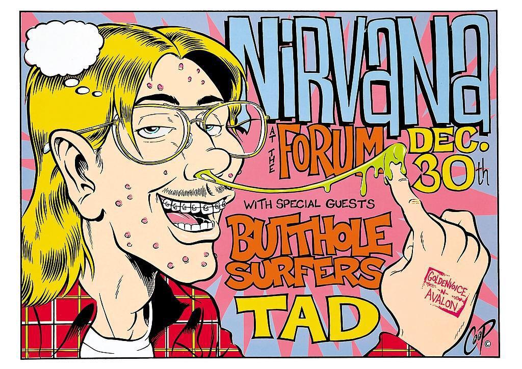 Rare poster for Nirvana, appearing with the Butthole Surfers, and