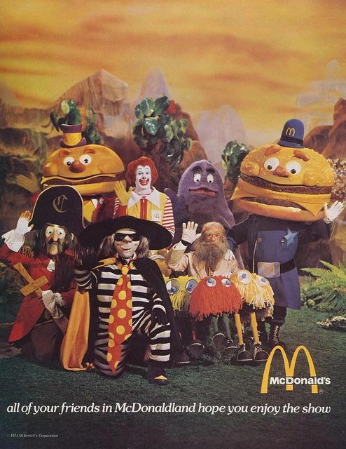 1974年のマクドナルドランドのキャラクターのオリジナルラインナップ