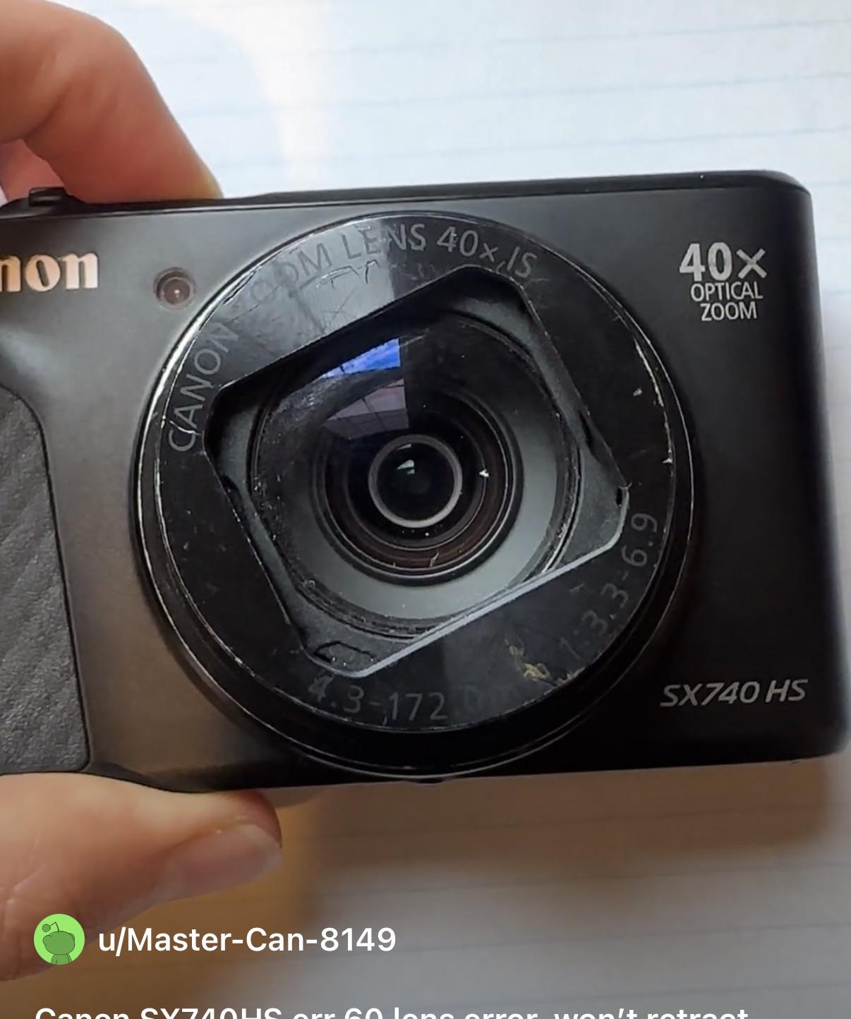 Canon SX740HS err 60 レンズエラー、引っ込まない : r/Cameras