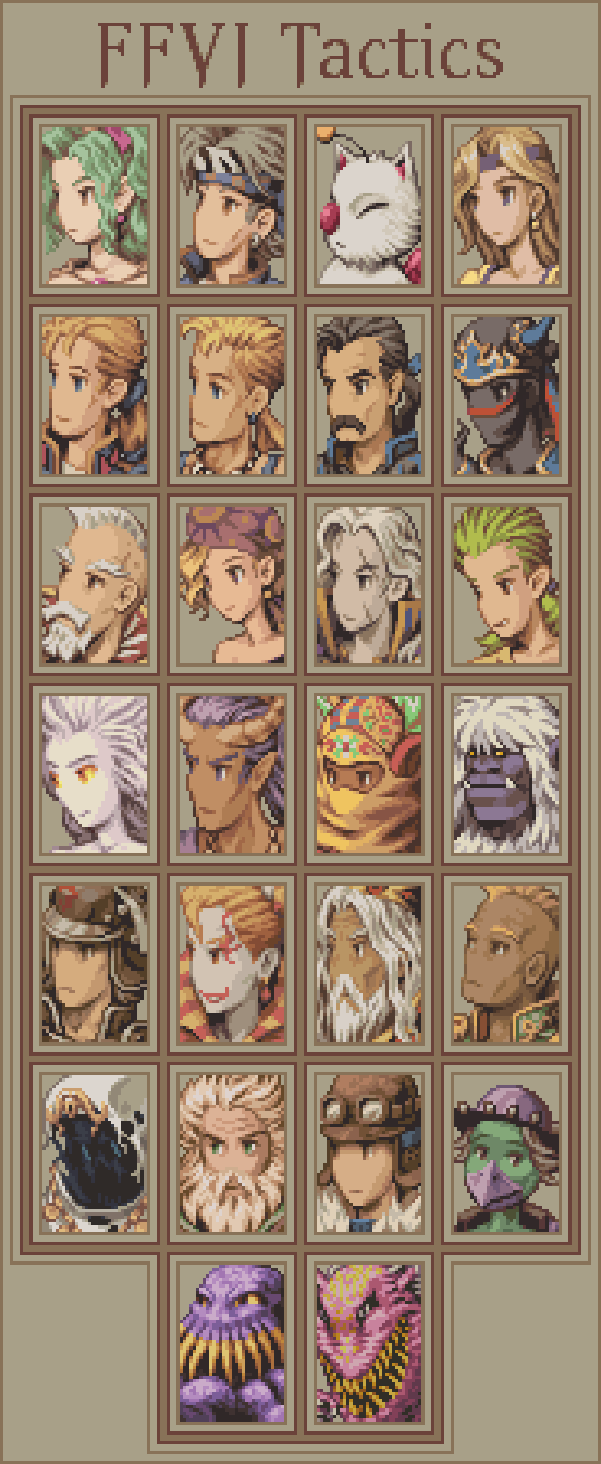 ファイナルファンタジー タクティクス風に作られたキャラクターの全身