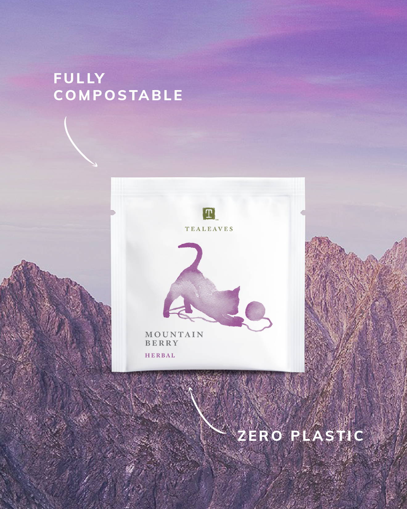 Mountain Berry Herbal Tea Bags - Home Compostable | TEALEAVES