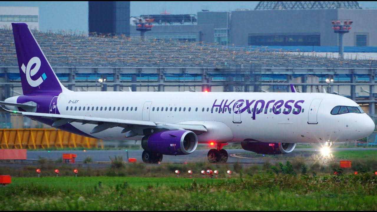 HK Express New Livery Airbus A321-200 B-LEF Landing and Takeoff