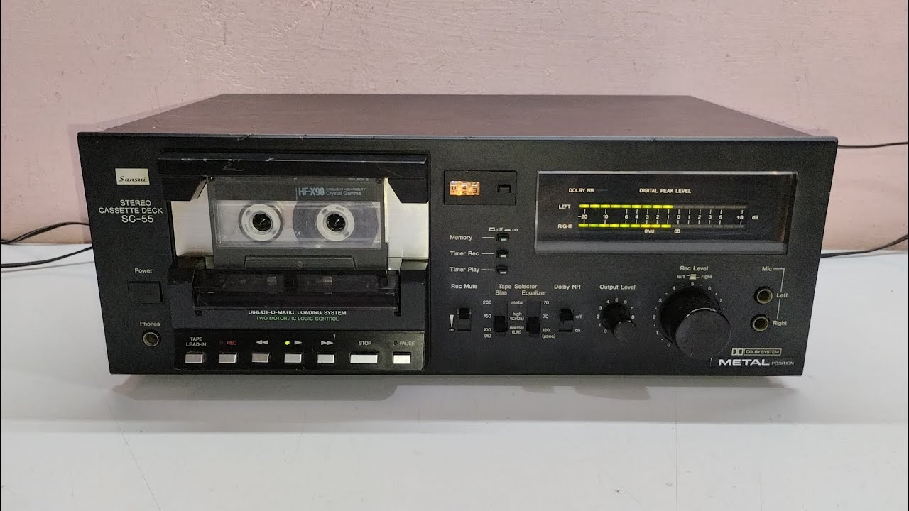 Sansui SC-55 Stereo Cassette Deck Playback Demo - YouTube